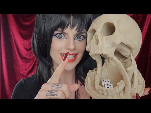ASMR Elvira Vampire Feeding Dice Game | Long Nails | Dice Tower