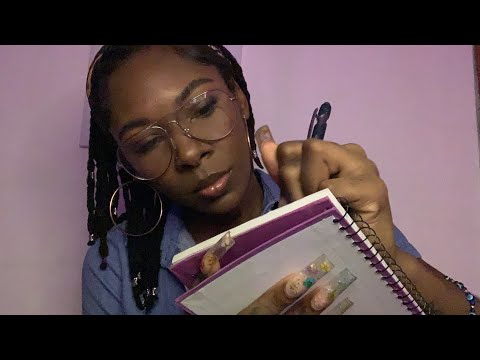 ASMR| Helping You CHEAT On A Test ✍️ (gum chewing, inaudible whispering, writing, and pen tapping)