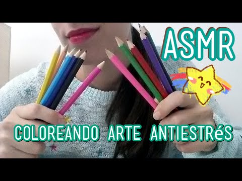 ASMR español coloreando arte antiestrés /sounds/ ear to ear/unintelligible