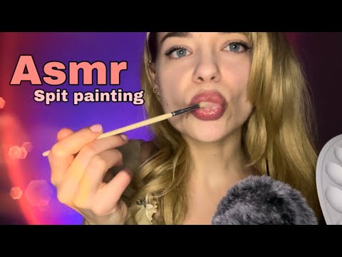 ASMR - Spit painting | Spit drawing your portrait