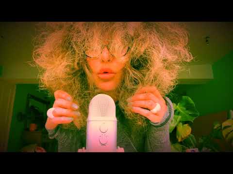 ASMR brushing BIG hair and scratching my head - bit of a 'fro' going on