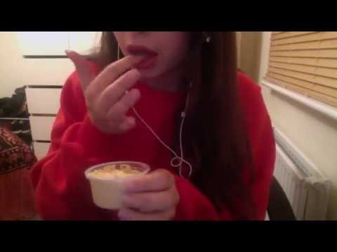 ASMR - Chicken Sandwich eating sounds! + mouth sounds!