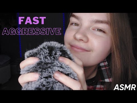 ASMR | seriously FAST & AGGRESSIVE  fluffy mic scratching (no talking)
