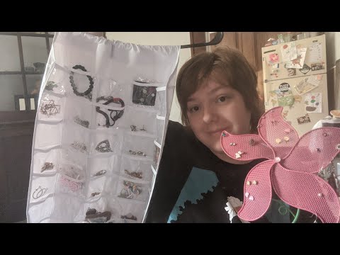 ASMR- Organizing My Jewelry and Show and Tell -rambling, organizing necklaces earrings and bracelets