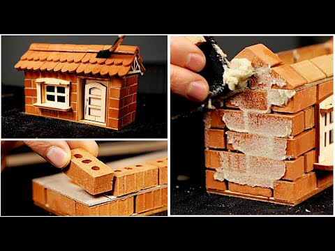 ASMR Building a miniature house brick by brick