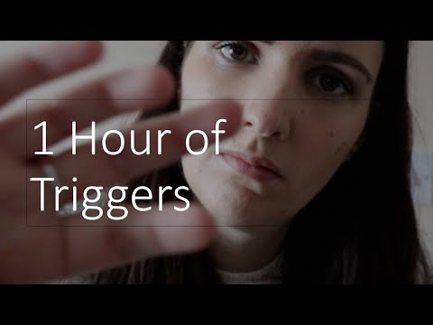 1 hour of triggers - no talking (hand movements, tapping, hair play with the worst wig ever) | ASMR