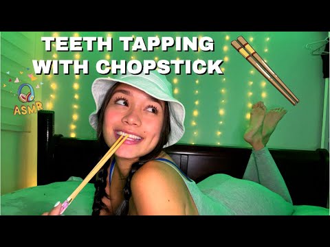 ASMR| TEETH TAPPING WITH CHOPSTICK (NEW TRIGGER PT4 🇪🇸)