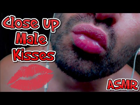 ASMR - Close up Male Kisses With Rain (No Talking)
