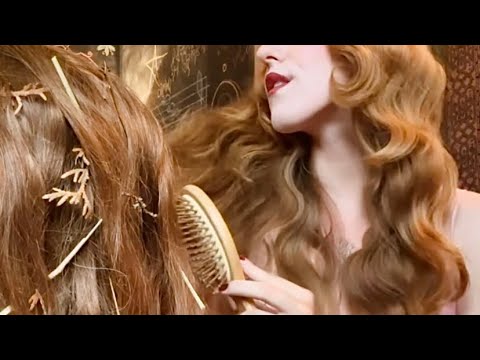 ASMR Princess fixes your messy peasant hair ✨ Hairstyling asmr (hair brushing, humming and braiding)