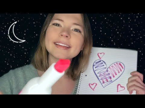 ASMR Drawing with Markers on Paper and on Your Face