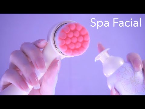 ASMR Sleepy Spa Facial Treatment / First Person (Massage, Peeling, Cleansing, etc) / No Talking