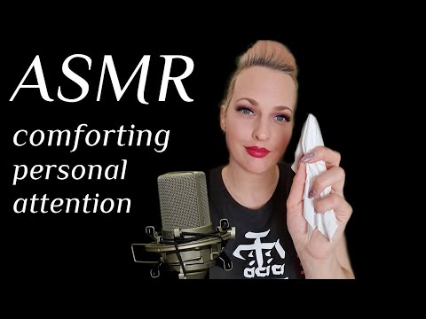 ASMR soft whispering & visual triggers for comforting and stress relief