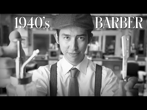 ASMR | The MOST realistic 1940's VINTAGE barber haircut EVER💈(4K)