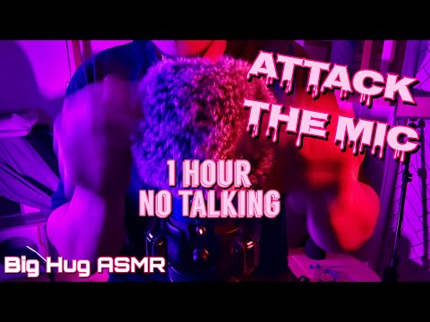 No talking ASMR, fast/aggressive fluffy mic scratching, 1 hour for calm, study, or sleep 😴