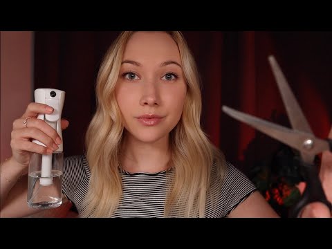 ASMR Chaotic FAST Haircut (scissor snipping, hair brushing, hand sounds)