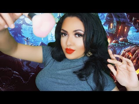 ASMR Witch Brushes your Face 🎃 Whispers🎃 Face Brushing 🎃Personal Attention