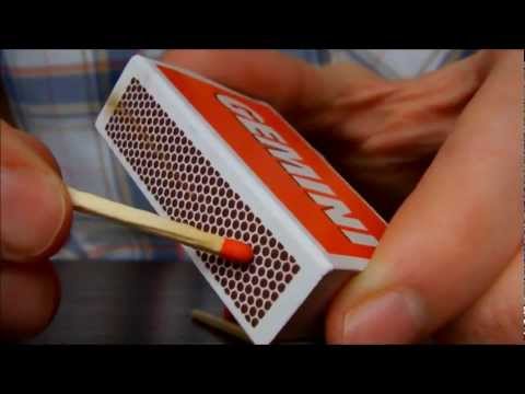 ASMR Lighting matches. Playing with matches and a matchbox.