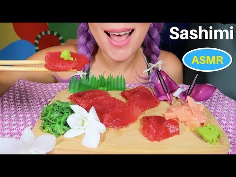 ASMR FRESH Ahi Tuna Sashimi Eating sound  | 싱싱한 하와이 참치 먹방 | CURIE. ASMR
