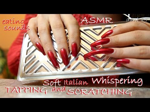 🎤 ASMR: Soft Italian Whispering ❤️ TAPPING, SCRATCHING and eating Sounds!