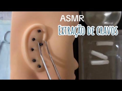 Asmr Caseiro removendo cravos pretos da sua orelha Asmr caseiro