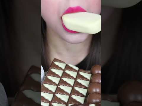 asmr CHOCOLATE Eating & Breaking 🍫 Chocolate ICE CREAM BARS eating sounds
