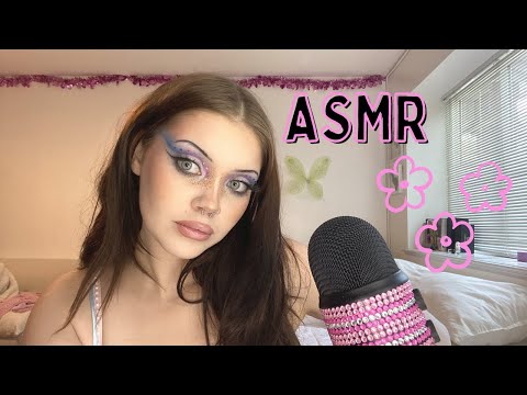 ASMR | GRWM colourful glam edition 💜 up close whispering, personal attention, & tapping !