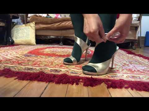 ASMR nylons and heels walking on creaky floors