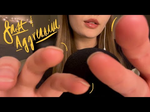 FAST & AGGRESSIVE ASMR for 0 Attention Spans | Hand Movements, Foam Mic Scratching + Brushing