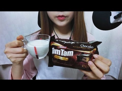 노토킹 ASMR Tim Tam 악마의과자 팀탐 + 우유 이팅사운드 클래식 초콜릿 과자 먹방 Classic Chocolate, milk Eating sounds mukbang