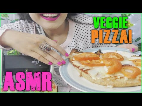 ASMR  Eating Pizza Veggie/Vegetarian Eating Sounds 3DIO BINAURAL🍕🧅🍅🍕