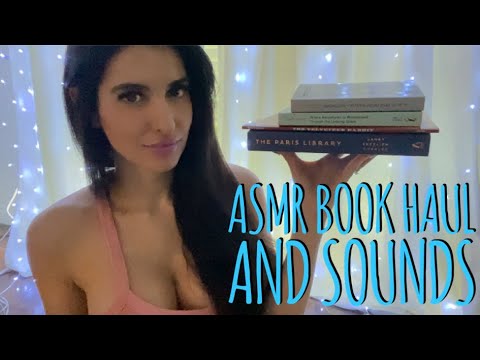 ASMR Book Haul Sounds - Whispered Reading, Page Turning, Paper Sounds, Tapping, etc. 📚 📖 📕