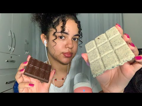 ASMR chocolate triggers 🍫(tapping, scratching, eating sounds)
