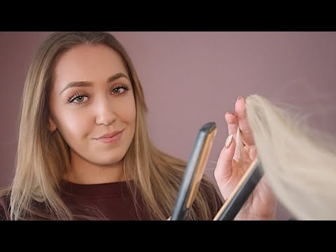 ASMR Hairstyling - Straightening Your Hair (Real Hair Roleplay) Personal Attention