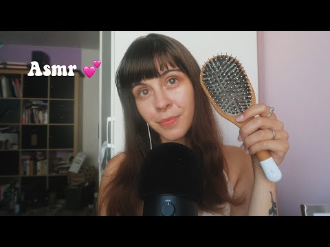 ASMR hair brushing and positive affirmations ~ brushing my hair and yours