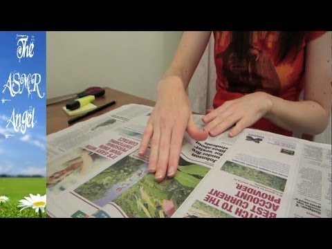 ASMR - Newspaper page turning, cutting, highlighting and writing sounds