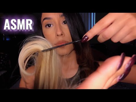 ASMR Stress Relieving Hair Play (WITH HAIR) Brush, Comb, Scalp Massage
