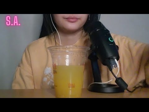 || ASMR || Orange Juice Drinking Sounds (NOTALKING)