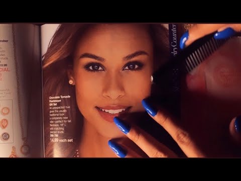 ASMR Makeup & Hair Combing To Magazine, Close Up Whispering