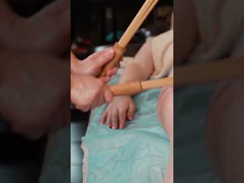 Bamboo foot and leg ASMR massage for Lisa