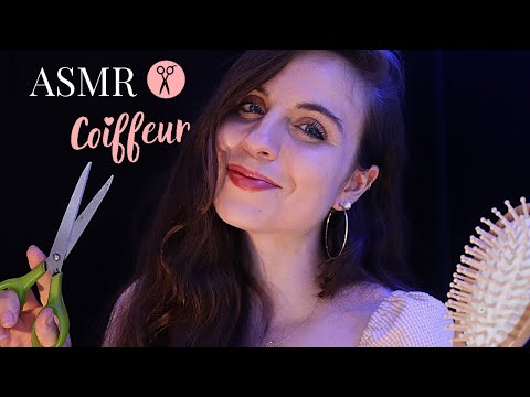 ASMR FRANCAIS 🌙 - ROLEPLAY COIFFEUR ♡ * ♡ brossage, coupe & massage