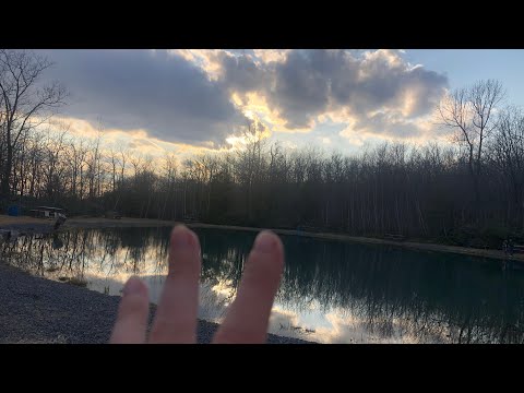 ASMR Tapping And Scratching at a pond ( some whispering )