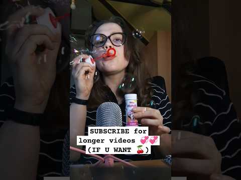 ASMR FAST AND AGGRESSIVE ⚡ BLOWING BUBBLES 🍒 #shorts  #asmrfastandaggressive #bubbles #bubblesasmr