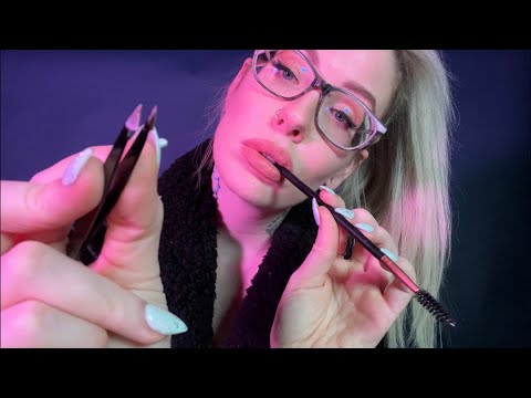 ASMR Mapping, Plucking, Shaping Your Eyebrows