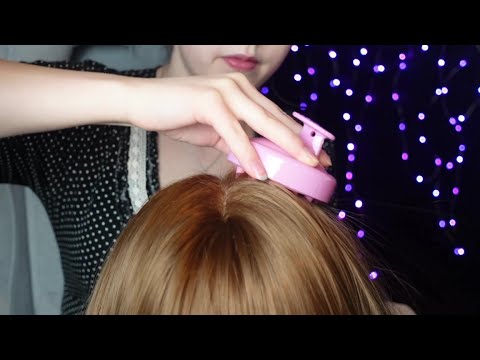 ASMR - Friend gives you a head massage and brushes your hair to help with a headache - roleplay