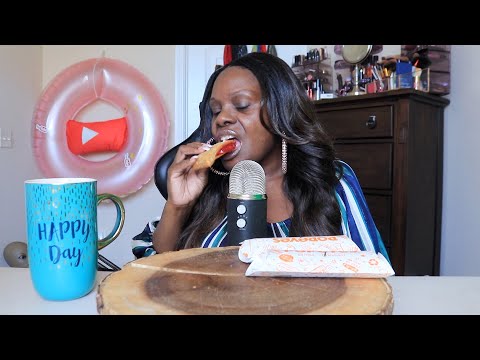 Strawberry Cream Cheese Popeyes ASMR Eating Sounds