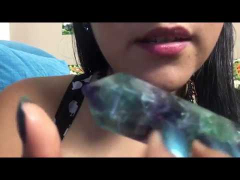 ASMR Face Tracing and Positive Affirmations with Rainbow Fluorite  Clensing
