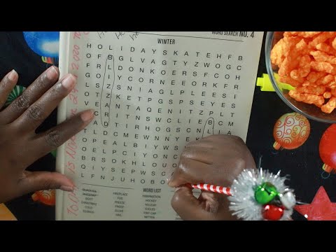 CHEETOS ASMR EATING SOUNDS | WINTER CROSSWORD PUZZLE