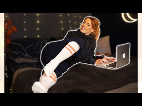 [ASMR] Typing Sounds | Super Cosy Study Sounds | Feet pose with white socks 🧦
