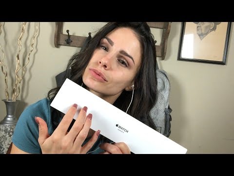 ASMR-UNBOXING APPLE WATCH (GENTLE WHISPERING, TAPPING, MIC SCRATCHING)