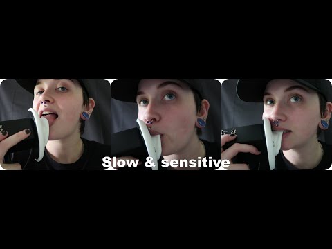 ASMR Slow And Sensitive Ear Licking, Eating & Biting